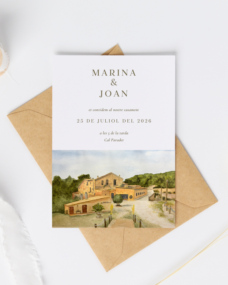 White and Brown Aesthetic Wedding Invitation Mockup Instagram Post